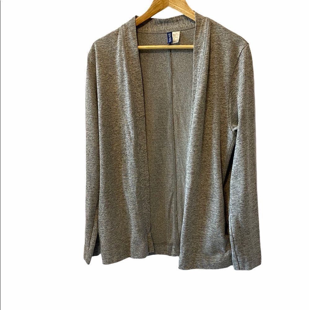 H&M DIVIDED Salt&Pepper Open Tight Knit Cardigan M